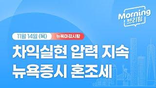 [모닝브리핑] 뉴욕 마감 시황을 핵심만 쏙쏙 뽑아 전해드립니다 (2024년 11월 14일)