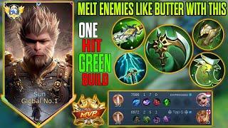 Melt Enemies Like Butter With Sun Green Build-Build Supreme Sun -Gameplay Sun ml #sunmlbb #Sunproml