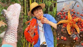 Have you ever seen fish skin this big?|Chinese Mountain Forest Life and Food #TikTok#FYP