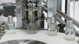 Fully automatic perfume bottle filling crimping collar outer caps pressing line mengisi baris parfum