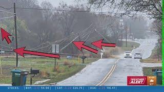 Examing storm damage in Union County, NC