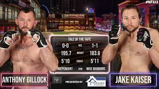 Nemesis 13 amateur undercard bout Jake Kaiser vs Anthony Gillock