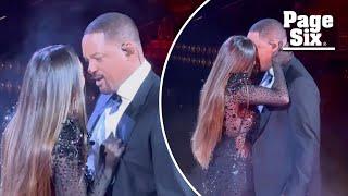 Will Smith nearly kisses singer India Martínez during steamy performance