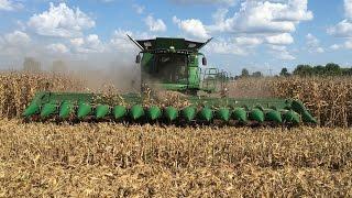 John Deere S690 Tracked Combine with a 16 Row Corn Head