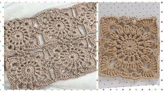 Очень простой, АЖУРНЫЙ КВАДРАТ КРЮЧКОМ/crochet pattern/crochet openwork square/Häkelmuster