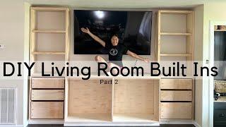 BUILDING AN ENTERTAINMENT CENTER | DIY BUILT INS | LIVING ROOM MAKEOVER PART2