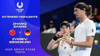 Zhang/Zhang v Zverev/Siegemund Extended Highlights | United Cup 2025 Group E