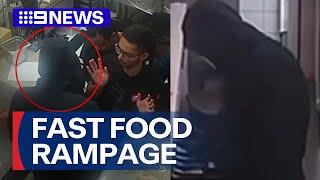 Man charged after string of alleged robberies at McDonald's, Pizza Hut | 9 News Australia