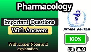 Pharmacology Important Questions 5th semester |   Unit 4-5 @nitara_gautam