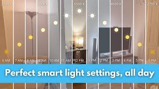 Automatic smart light brightness and color based on the sun