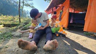 Foster father returns to his two orphaned children. He loves his two children.