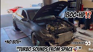 INSANE DYNO PULLS IN MY SINGLE TURBO G37!!! (CRAZY TURBO SPOOLS)