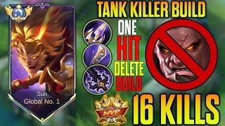 Sun 16 kills Tank Killer Build-Build Supreme Sun -Gameplay Sun ml #sunmlbb #Sunproml