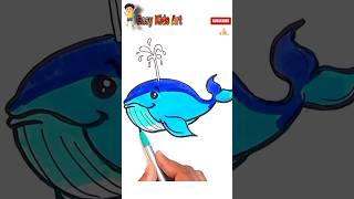 How to draw a beautiful and easy whale for kids #shorts #whale #shortsvideo#funny #trend #draw