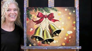 BELLS WILL BE RINGING-Learn How to Draw and Paint with Acrylics-Easy Christmas Paint and Sip at home