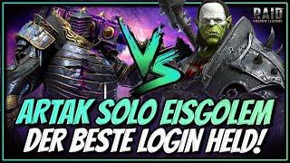 Raid: Shadow Legends | 0 Bücher! ARTAK Solo Eisgolem Hardmode + Speedrun | Der beste Login-Held!