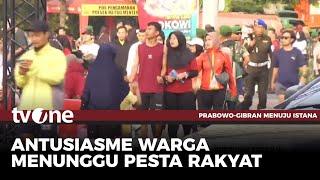 Warga Mulai Padati Bundaran HI Lokasi Pesta Rakyat Pelantikan Prabowo-Gibran | tvOne