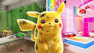 PORZĄDKI W POKOJU Z POKEMONEM || Pikachu w realu! Zabawne projekty i sztuczki od 123 GO! TRENDS