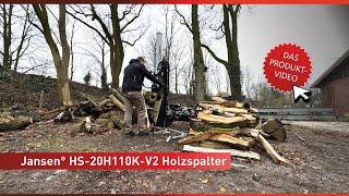 Wood splitter Jansen® HS-20H110K-V2, COMBI, petrol+electric, 20 t, standing