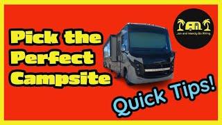 Quick RV Tips for Picking Your Campsite