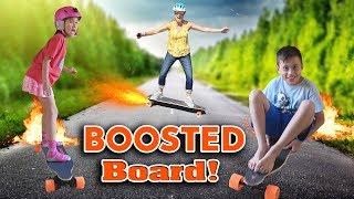 KIDS GET BOOSTED!!! Electric Skateboard in the House! Boosted Board 2 Dual+