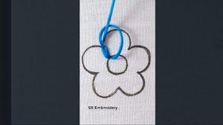 ️basic stitch !!! very easy blanket stitch flower embroidery tutorial️ #shorts