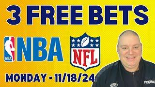 Monday 3 Free Picks & Betting Predictions - 11/18/24 l Craig's Picks & Parlays l #freebets