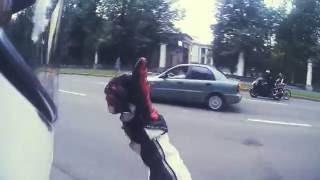 Biker helps bicyclist. Байкеры Пусечки 2.0