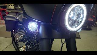 Rogue Rider Industries SigZ Black Label LED signals and Blazemaker Headlamp installed