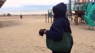 Sara Brown Moore at Coney Island talking to Mommy December