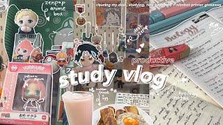 study vlog  NIIMBOT printer GA (closed), cleaning my desk setup, aesthetic notes, anime merch haul