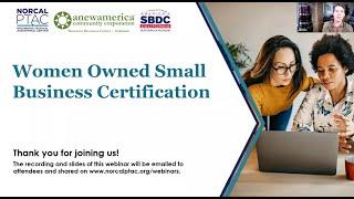 Women Owned Small Business Certification [WOSB] Webinar