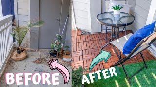 AFFORDABLE APARTMENT PATIO TRANSFORMATION| BUDGET FRIENDLY RENOVATION