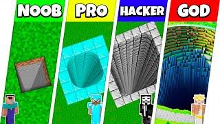 DEEPEST TUNNEL HOUSE BUILD CHALLENGE - Minecraft Battle NOOB vs PRO vs HACKER vs GOD / Animation