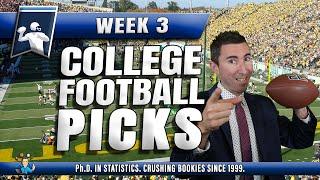 COLLEGE FOOTBALL PICKS - BEST BETTING PICKS FOR WEEK 3 BY STATS PhD #ncaafootballpicks