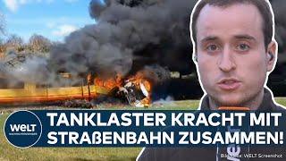 INFERNO IN UBSTADT-WEIHER: Tanklaster kollidiert mit Straßenbahn – ein Toter! Was wir bislang wissen