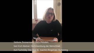 Lesung aus verbrannten Büchern, 22.5.2020 - Stefanie Zimmermann liest Kästner, Tucholsky& Ringelnatz