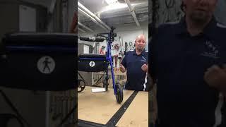 Cameron shows how to adjust brakes and wheels on a Rollator walker