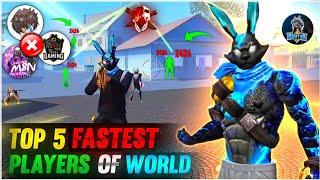 TOP 5 FASTEST PLAYER OF FREE FIRE- MOST DANGEROUS PLAYERS OF FREE FIRE