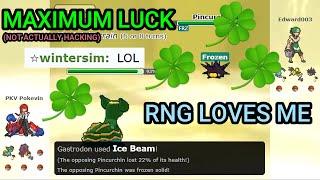 "Hacking" Showdown To Have Maximum Luck! (Pokemon Showdown Random Battles) (High Ladder)