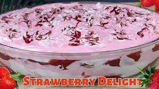 Strawberry Delight Recipe - Just 3 Ingredients! No baking required