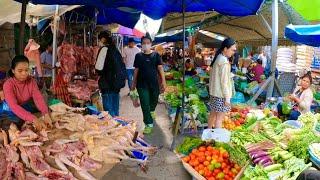 Morning Cambodian Fresh Market Food - Chicken, Pork, Fish, Fruits, Vegetables & More