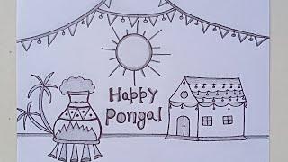 Pongal festival drawing Easy | How To Draw Pongal | Pongal Drawing With Pencil |