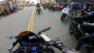 Motorcycle Group Ride! (Crazy Revving)