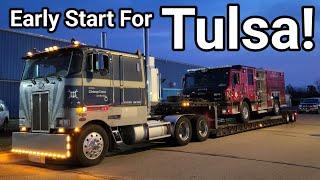 Early Morning Start Hauling A Fire Truck To Tulsa