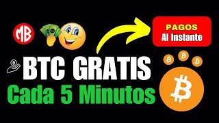  NUEVA FAUCET BTC  Gana Bitcoin Gratis Cada 5 Minutos  PAGOS al INSTANTE