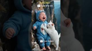 A cat rescued a child #viralvideo #shortsvide #shortsfeed #trendingshorts