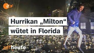 Hurrikan "Milton": Tote und Millionen ohne Strom | ZDF Mittagsmagazin