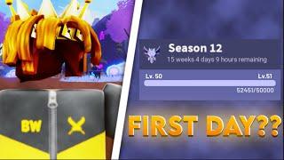 The FIRST Player To Max Out The ENTIRE S12 Battlepass In Roblox Bedwars (ONE DAY!)