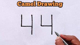 Camel Drawing From Number 44 | Number drawing